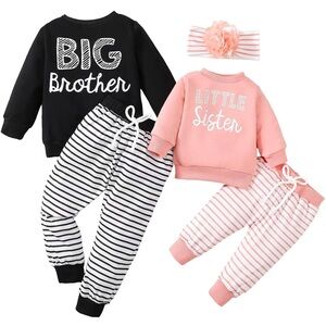 Sibling Matching Outfits - Black and Pink